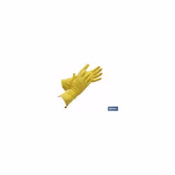 Gant en latex jaune floqué taille 9 Gants de nettoyage en latex jaune. Ils protègent la peau contre les produits de nettoyage ...