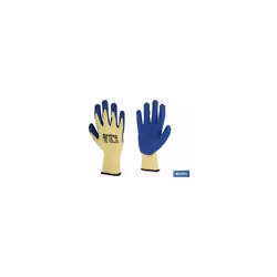 Gants en latex rugueux bleus, taille 10 Les gants en tissu avec paume en latex et support en tricot polyester/coton sont idéa ...