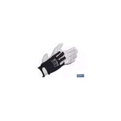 Gants en cuir de vache avec dos en tissu et Velcro Taille 10 Les gants en cuir de vache avec dos en tissu et paume en cuir so ...
