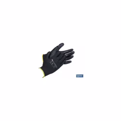 Gants 100% Polyester Imprégnés de PU Noir Taille 6 Taille : T-6 Contient : 1 avec blister Les gants 100 % polyester imprégné  ...