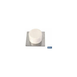 Bouchon adhésif marron 2 pièces avec base en acier inoxydable. 40x40