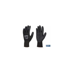 Gant de soutien en polyester imprégné de latex noir T-9