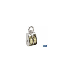 Poulie pivotante double nickelée (Ø40mm)