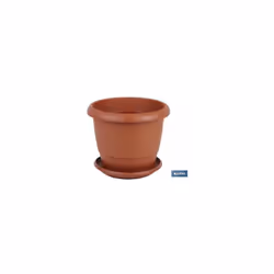 Pot modèle Gardenia marron 22x18+Plato18,5cm Le pot modèle Gardenia est fabriqué en polypropylène de haute qualité pour offri ...