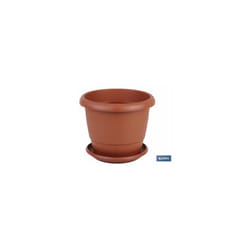 Pot Modèle Gardénia Marron 22x18+Plaque18,5cm
