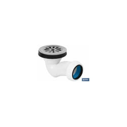 Receveur de douche à valve siphonique Ø60 avec sortie Ø32-40 et grille en acier inoxydable.