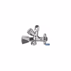 Valve carrée 1/2 x 3/4 x 3/8 Modèle Combi Fabriqué en laiton CW617N Deux sorties indépendantes Fermeture et ouverture par vol ...