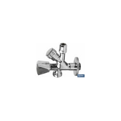 Vanne d'angle 1/2 x 3/4 x 3/8 modèle combiné