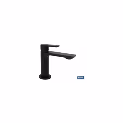 Robinet de lavabo monocommande noir avec garniture. Le corps est en laiton et la commande est en alliage de zinc avec une fin ...