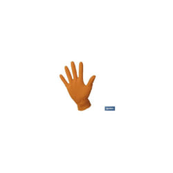 Boite de 100 gants en nitrile 'Grip' texture diamant Taille s coloris orange