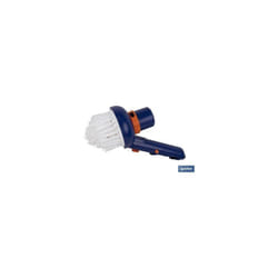 Brosse ronde avec aspiration pour coins de piscine 12,5x7,8cm avec manche Ø28mm