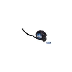 Mètre ruban double face lame noire avec bouton de verrouillage et étui anti-choc 3m x 16mm en abs et métal