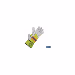 Gant en cuir de vachette américain Blister jaune fluor taille 10 vente à l'unité Les gants en cuir de vachette fleur avec dos ...