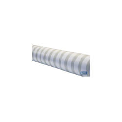 Rouleau de nappe imperméable antitache à motif rayé 140 cm x 20 m en vinyle et polyester beige et blanc
