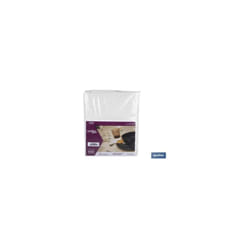Protège table en mousse sans phtalates 140x140cm (épaisseur 1,5mm) en polyester blanc et pvc