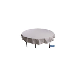Nappe ronde en résine antitache imprimé pois blancs Ø140cm 50% coton 50% polyester