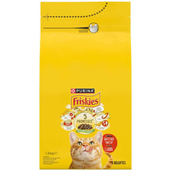 Purina - Croquettes chat mélange de Bœuf, Poulet avec des Légumes 1.5 kg
