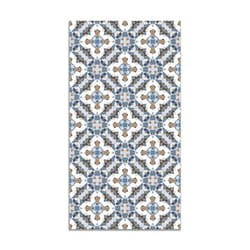 Tapis Vinyle Panorama Tuile Style Oriental Bleu 60x110 cm - Tapis pour Cuisine Bureau et Salon en PVC