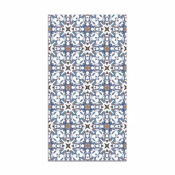 Tapis en Vinyle - Panorama - Tuile Hydraulique - Bleu - 40x80 cm - Style Oriental