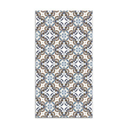 Tapis Vinyle Panorama Hydraulique Oriental Bleu 60x110 cm - Tapis pour Cuisine Bureau et Salon en PVC