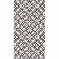 Tapis Vinyle Panorama Hydraulique Oriental Gris 60x110 cm - Tapis pour Cuisine Bureau et Salon en PVC