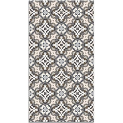 Tapis Vinyle Panorama Hydraulique Oriental Gris 60x110 cm - Tapis pour Cuisine Bureau et Salon en PVC