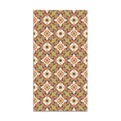 Tapis Vinyle Panorama Hydraulique Oriental Orange 80x150 cm - Tapis pour Cuisine Bureau et Salon en PVC