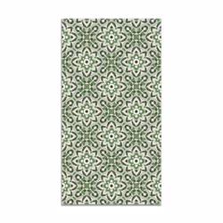 Tapis Vinyle - Panorama - Tuile Fleurie Orientale - 40x80 cm - Vert - Résistant aux intempéries