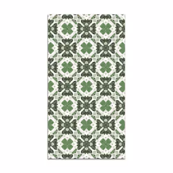 Tapis Vinyle Panorama Mosaïque Hydraulique Orientale Vert 60x110 cm - Tapis pour Cuisine Bureau et Salon en PVC