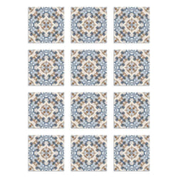 Panorama Stickers Carrelage Adhésif Cuisine - 24 Pièces de 20x20 cm Tuile Orientale Bleu - Adhésif en Vinyle pour Carreaux