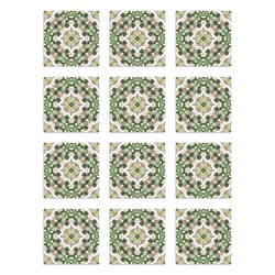 Panorama Stickers Carrelage Adhésif Cuisine - 24 Pièces de 20x20 cm Tuile Orientale Vert - Adhésif en Vinyle pour Carreaux