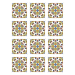 Panorama Stickers Carrelage Adhésif Cuisine - 8 Pièces de 100x10 cm Tuile Style Oriental Original - Adhésif en Vinyle pour Carreaux