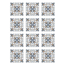 Panorama Stickers Carrelage Adhésif Cuisine - 24 Pièces de 20x20 cm Tuile Modèle Oriental Bleu - Adhésif en Vinyle pour Carreaux