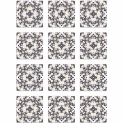 Panorama Stickers Carrelage Adhésif Cuisine - 72 Pièces de 10x10 cm Hydraulique Type Oriental Gris - Adhésif en Vinyle pour