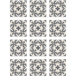 Panorama Stickers Carrelage Adhésif Cuisine - 72 Pièces de 10x10 cm Hydraulique Type Oriental Gris - Adhésif en Vinyle pour