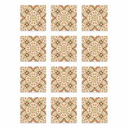 Panorama Stickers Carrelage Adhésif Cuisine - 72 Pièces de 10x10 cm Hydraulique Type Oriental Orange - Adhésif Vinyle pour Ca ...