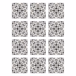 Panorama Stickers Carrelage Adhésif Cuisine - 72 Pièces de 10x10 cm Tuile Kaléidoscope Oriental Gris - Adhésif Vinyle pour Ca ...