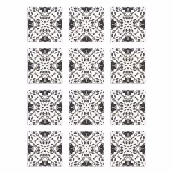 Panorama Stickers Carrelage Adhésif Cuisine - 72 Pièces de 10x10 cm Mosaïque Hydraulique Orientale Gris - Adhésif en Vinyle