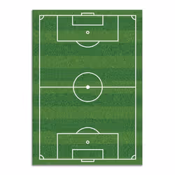 Tapis Vinyle Panorama Terrain de football 120x160 cm - Tapis pour Cuisine Bureau et Salon en PVC