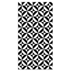 Tapis Vinyle Panorama Géométrie Noir 120x160 cm - Tapis pour Cuisine Bureau et Salon en PVC