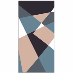 Tapis Vinyle Panorama Géométrie Abstraite Bleue 300x200 cm - Tapis pour Cuisine Bureau et Salon en PVC