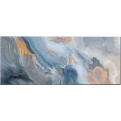 Panorama Crédence Adhésive Cuisine Marbre Bleu et Orange 60x100 cm - Crédence Adhésive pour Cuisine - Protege Mur Cuisine
