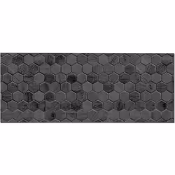 Panorama Crédence Adhésive Cuisine Carrelage Hexagonal Noir 60x200 cm - Crédence Adhésive pour Cuisine - Protege Mur Cuisine