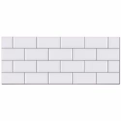Panorama Crédence Adhésive Cuisine Tuile de Brique Blanche 60x200 cm - Crédence Adhésive pour Cuisine - Protege Mur Cuisine