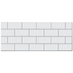 Panorama Crédence Adhésive Cuisine Tuile de Brique Blanche 60x200 cm - Crédence Adhésive pour Cuisine - Protege Mur Cuisine
