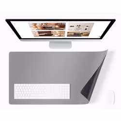 Panorama Tapis de Souris Gris Clair 40x80 cm - Tapis de Souris - Tapis de Bureau - Protege Bureau - Desk Pad - Sous Main Bure ...