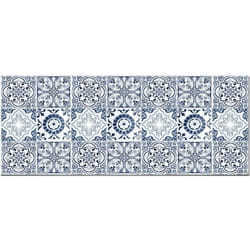 Panorama Crédence Adhésive Cuisine Hydraulique Bleu 40x100 cm - Crédence Adhésive pour Cuisine - Protege Mur Cuisine