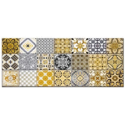 Panorama Crédence Adhésive Cuisine Hydraulique Jaune 60x300 cm - Crédence Adhésive pour Cuisine - Protege Mur Cuisine