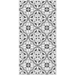 Tapis Vinyle Panorama Carreaux Ciments Fleur Gris 60x110 cm - Tapis pour Cuisine Bureau et Salon en PVC