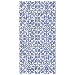 Tapis Vinyle Panorama Carreaux Ciments Géométrique Bleu 80x150 cm - Tapis pour Cuisine Bureau et Salon en PVC
